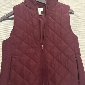 LOFT Quilted Maroon Vest